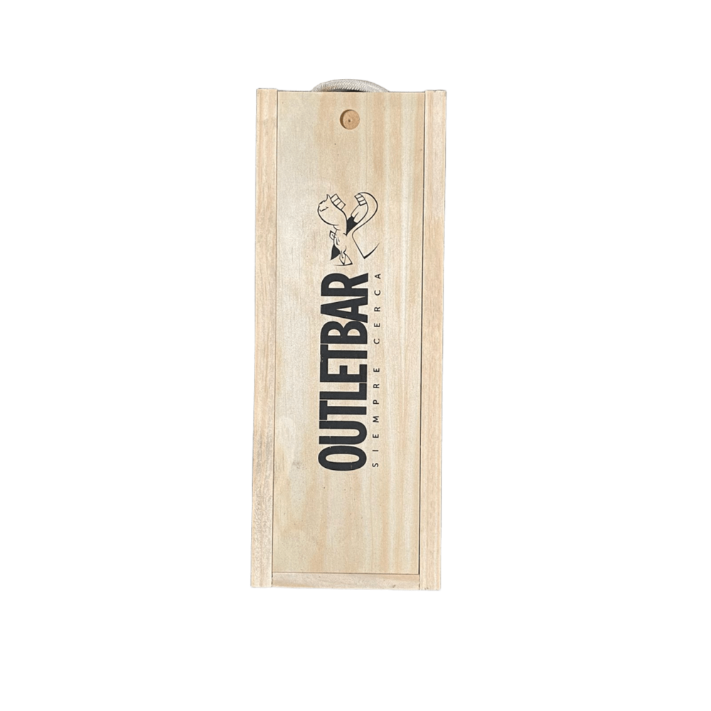 Caja de Madera 1 botella con Logo OutletBar